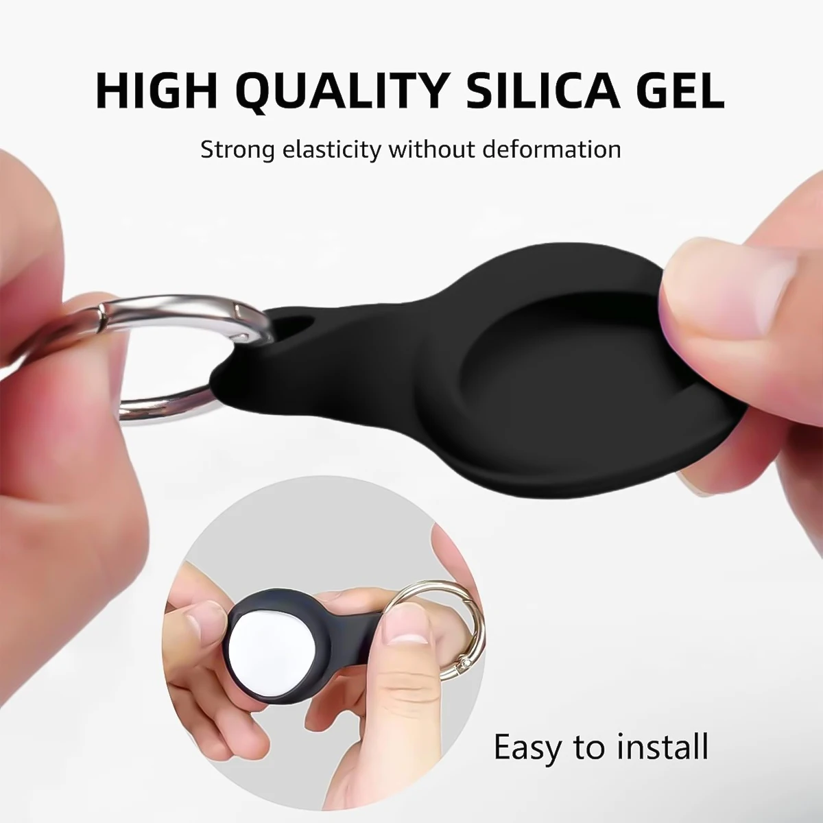Silicone Airtags Case Keychain For Apple Airtag Protective Cover Bumper Tracker Accessories Anti-scratch For Air Tag Key Ring