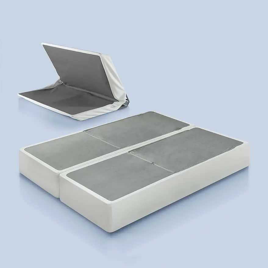 Description Picture 2 of itemAssembly Metal Box Spring, 9 Inch White Mattress Foundation, Sturdy Metal Structure, Split Queen
