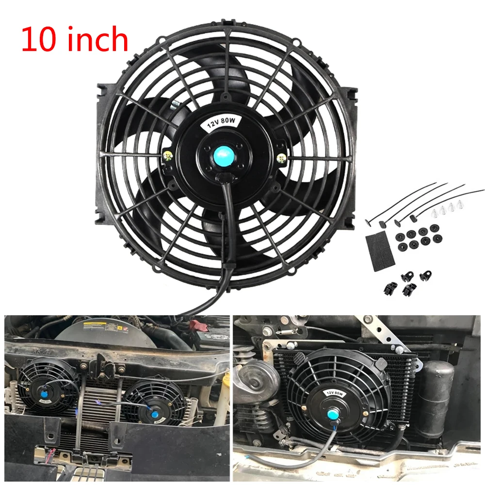 Uberettiget Jeg spiser morgenmad Statistikker 10 Inch Universal 12V 80W Slim Reversible Black Blade Electric Cooling  Radiator Auto Fan Mounting Kit - AliExpress