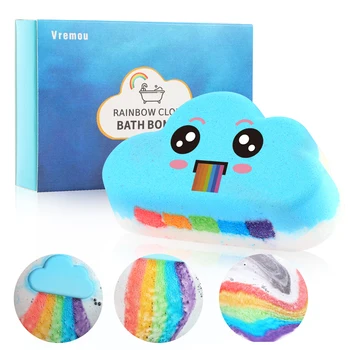 Blue Ocean Rainbow Bath Bombs, Colorful Dissolving Bath Toys with Surprise，Boys And Girls The Perf Colors, The Perfect Bath Gift 1