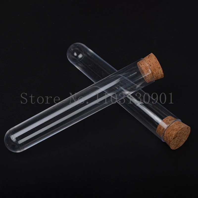 Clear Lab Transparent Plastic Test Tube with Cork for Wedding Favours or School Experiment 50pcs 100pcs glass test tubes