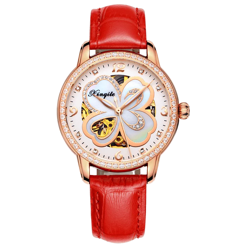 

35MM Mechanical Woman Watch Sapphire Crystal Diamond Rose Gold Case Automatic Lady Dress Watch браслеты на руку женкие