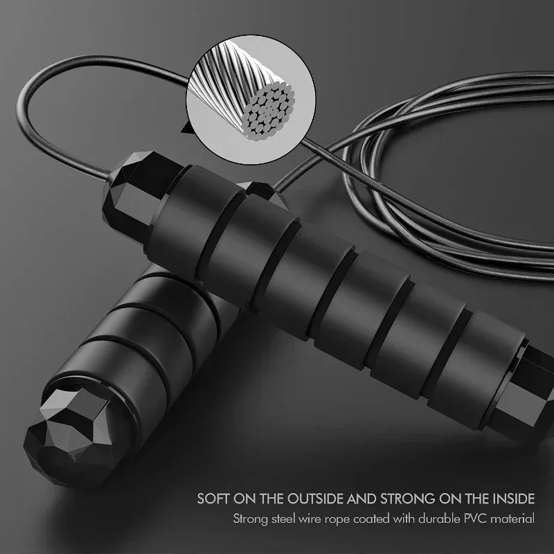 

Jumping Rapid Handles Cable Rope Steel Workout Foam , With Tangle-free Bearings,adjustable Ball Speed