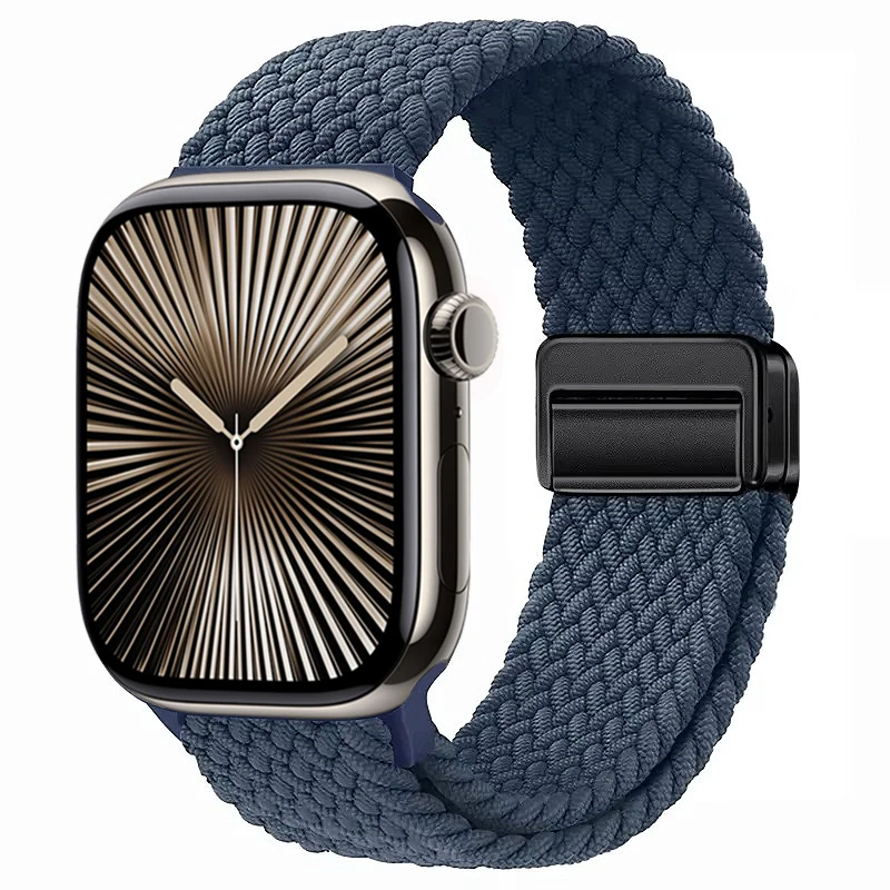 Nylon Braided Magnetic Loop Strap with Metal Accents