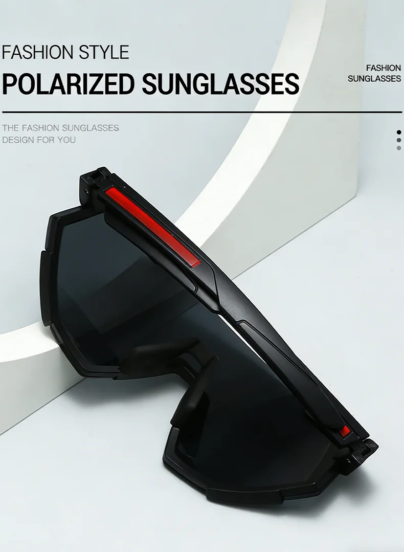 Neue grenzüberschreitende europäische und amerikanische Mode, einteilig, großer Rahmen, Outdoor-Radsport, schillernde Sonnenbrille 3267 – Detail 7