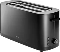 Toaster, 4 Slices with Extra Wide 1.5" Slots for Bagels, 7 Toast Settings, Even Toasting, Reheat, Cancel, Defrost, Black 1