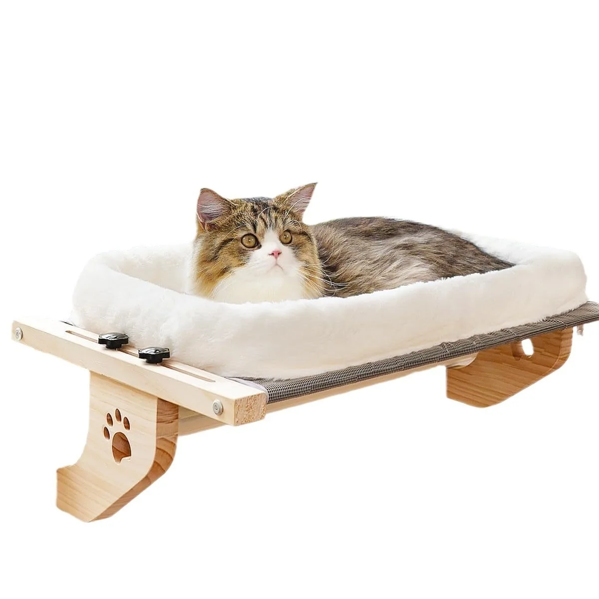 2894-fc7abd.jpg Solid Wood Climbing Balcony Sunbathing Bed Cat Wooden Hammock Hanging Frame