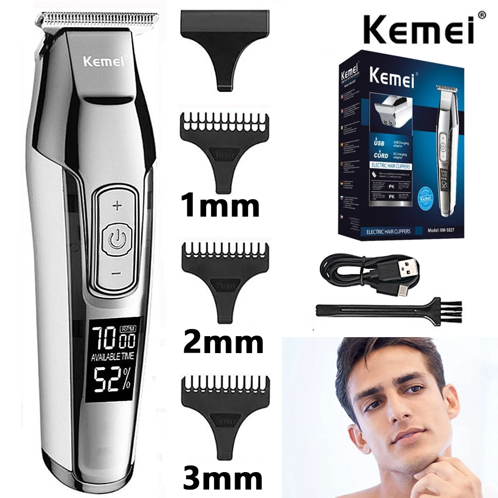 Kemei 5027 Hair Clipper Professional Beard Trimmer Barber Hairdresser Men Shaver Haircut Machine Cordless Hair Cutting Machine