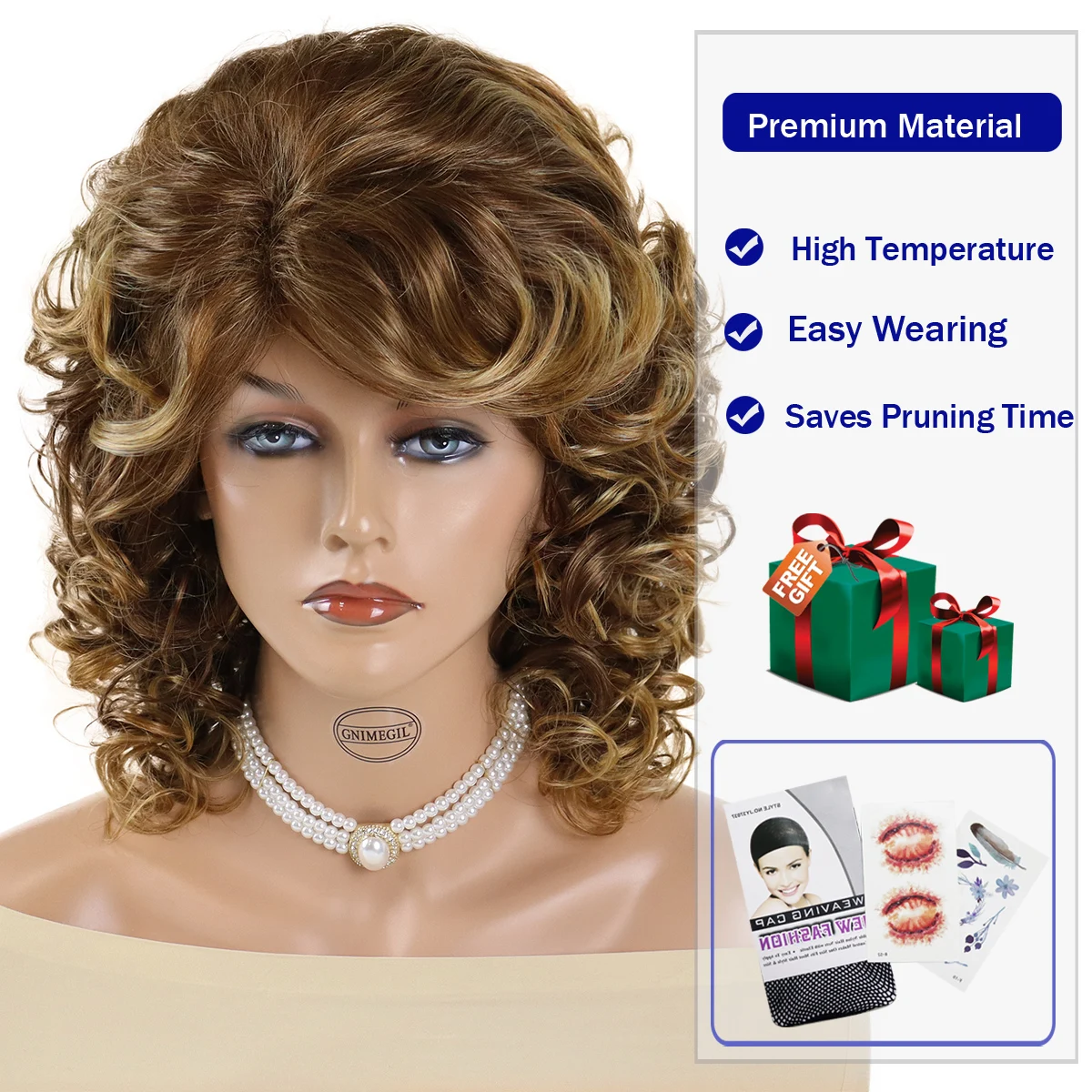 Costume Wig Cheap Vintage Wigs Rugelyss Vintage Wigs Dark Brown Rednish Maroon Wig For Women Lady main image 3