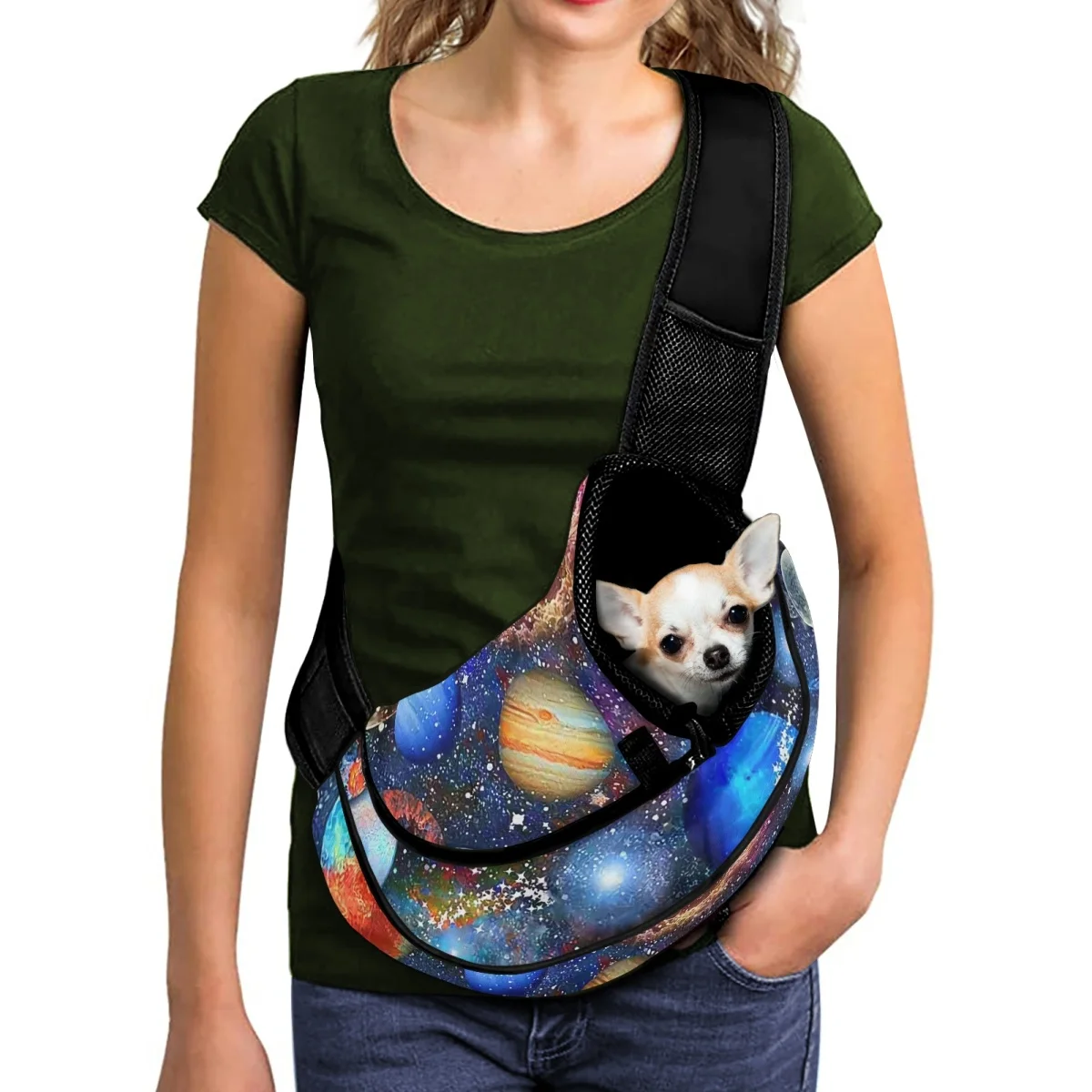 Pets Crossbody Sling Bags Dog Accessories Starry Print Outdoor