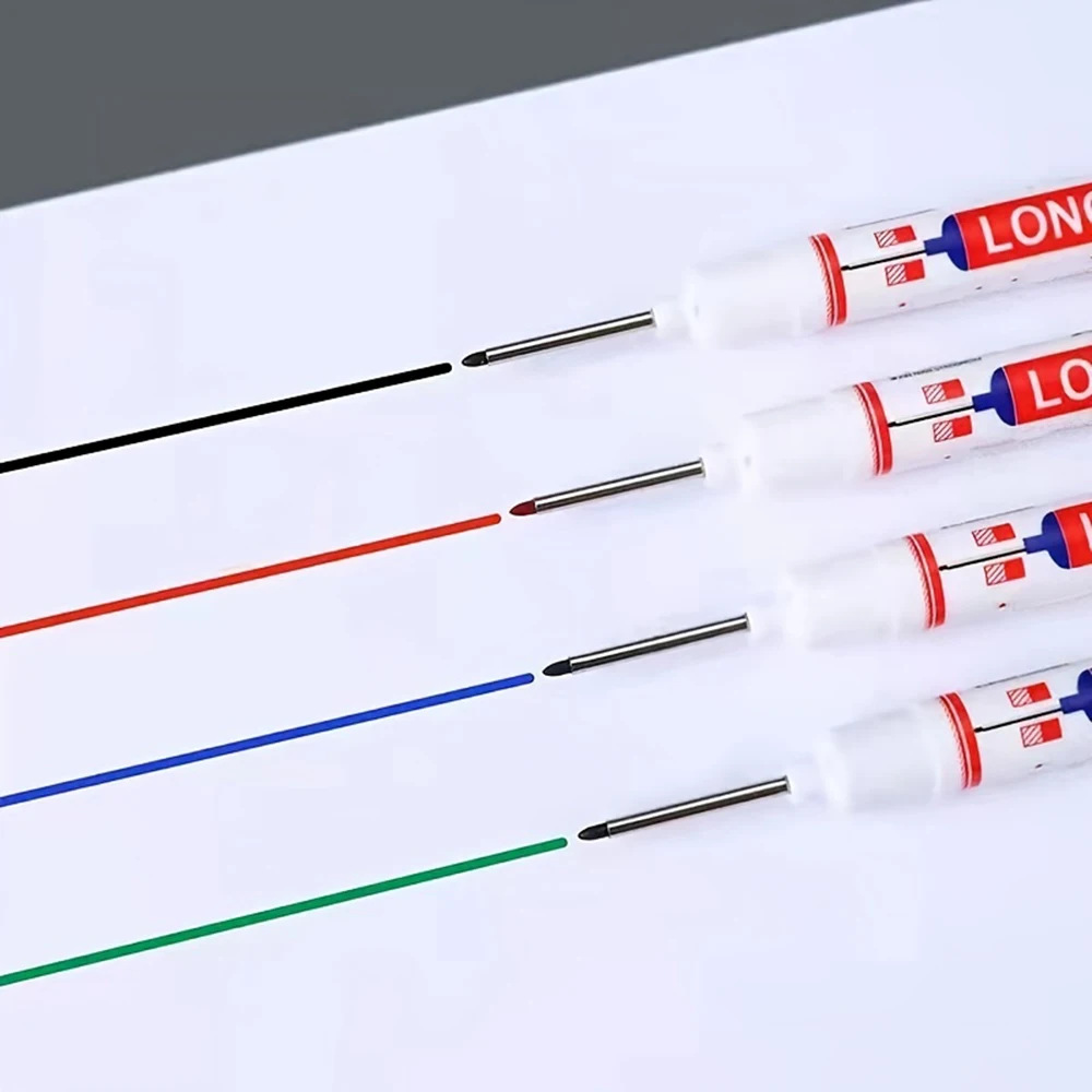 Marker Pen 10Pcs/Set Multi-Purpose 20mm Deep Hole Long Nib Head Marker for Metal Perforating Pen Waterproof Bathroom Woodworking Decor Tool