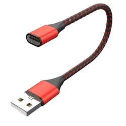 USB C Extension Cable with USB 2.0 Male Adapter (Red)