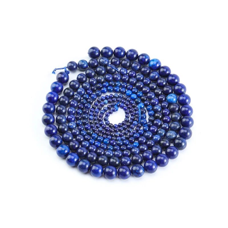 천연 돌 구슬 Lapis Lazuli 라운드 느슨한 돌 구슬 보석 만들기 DIY 팔찌 귀걸이 액세서리 15 ''6/8/10mm