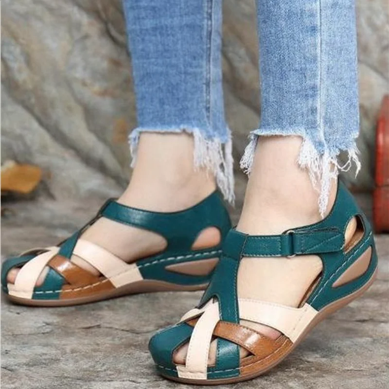 Fashion Women Sandals Waterproo Sli on Round Female  Slippers Casual Comfortable Outdoor Fashion Sunmmer Plus Size Shoes Women