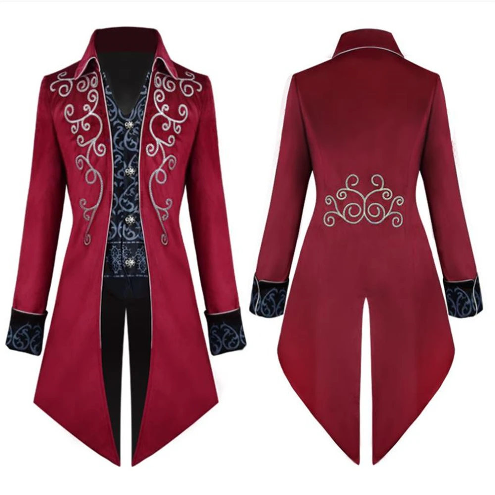 Traje vitoriano medieval masculino smoking gentlema tailcoat gótico  steampunk trench vd1735 vintage vestido casaco para homem - AliExpress, image size:1000x1000