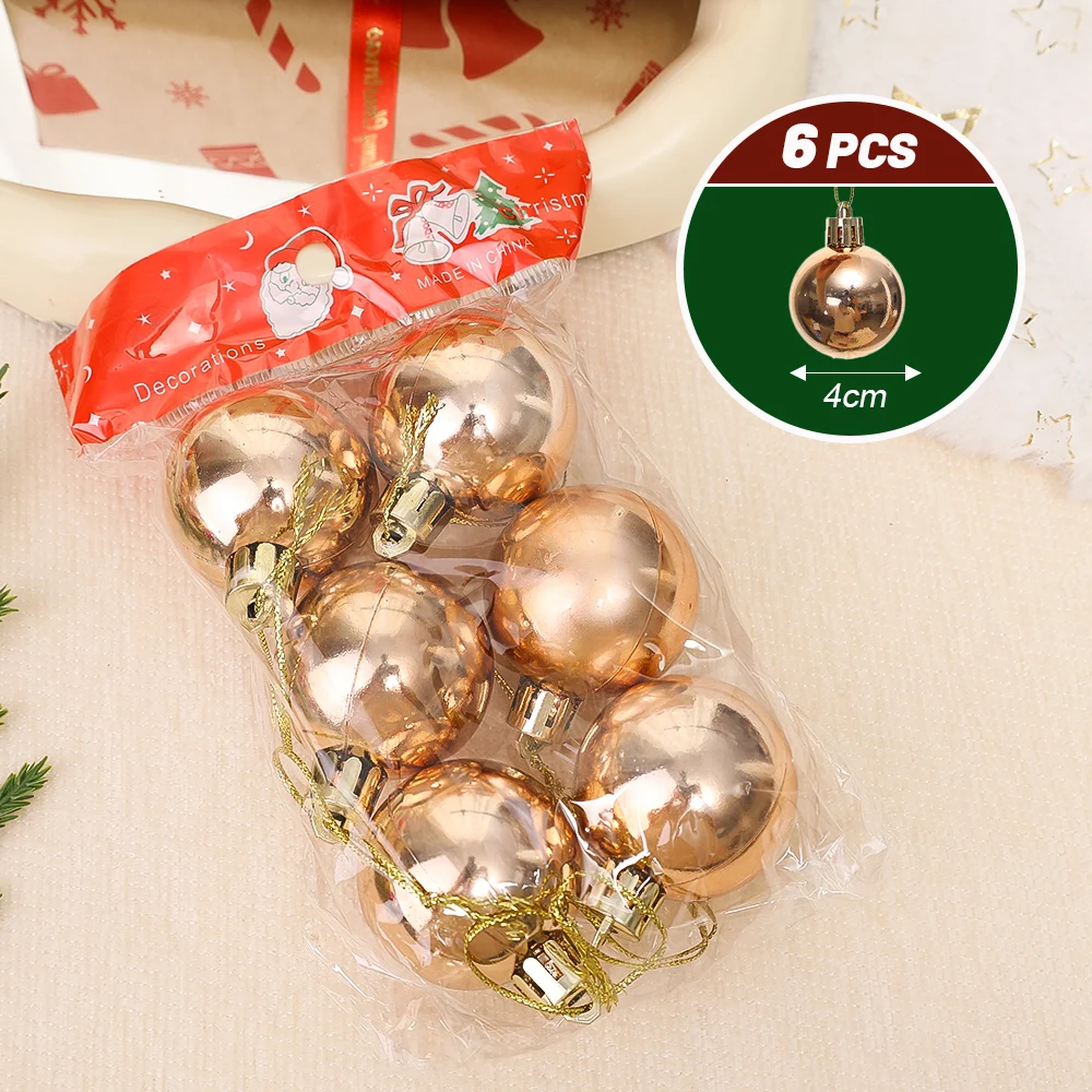 thumbnail image 1 of Bola de Navidad colorida de 4 cm con colgante de purpurina mate para colgar en el árbol, adorno brillante para fiestas navideñas en casa, 1 of 5
