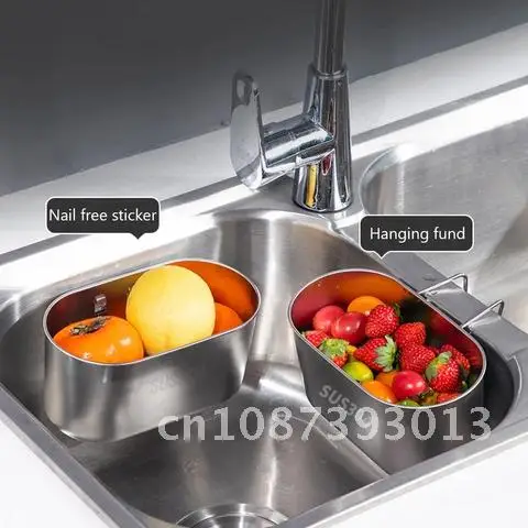 

Steel Triangle Filter Basket for Sinks Stainless Vegetable Fruit Strainer Storage Shelf Rack Kitchen Tools