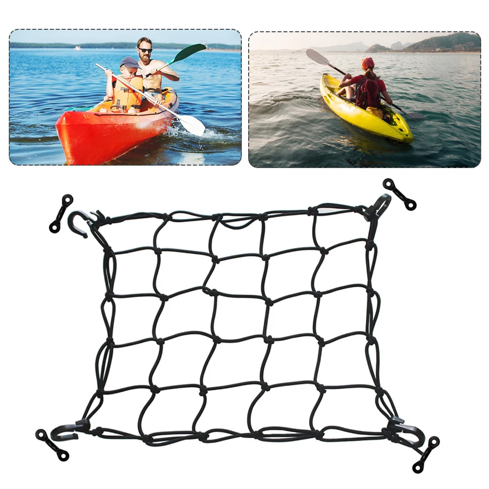 38x38cm kayak deck cargo net Buckle hook Heavy duty nylon luggage net bungee net Marine accessories