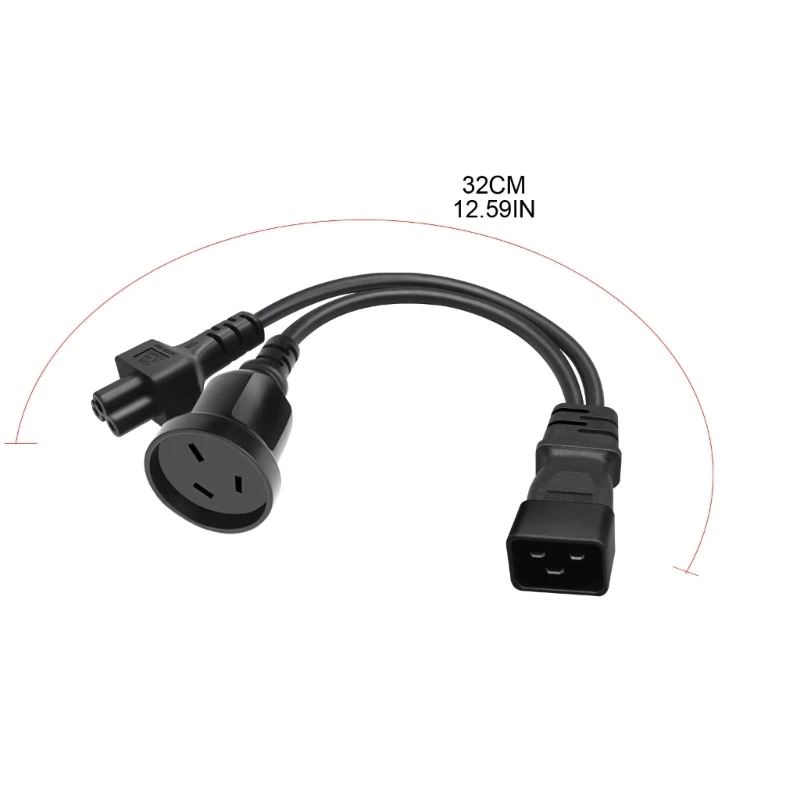 

3Pin Connector IEC320-C20 to IEC320-C5+AU Converter Adapter Power Cable Cord