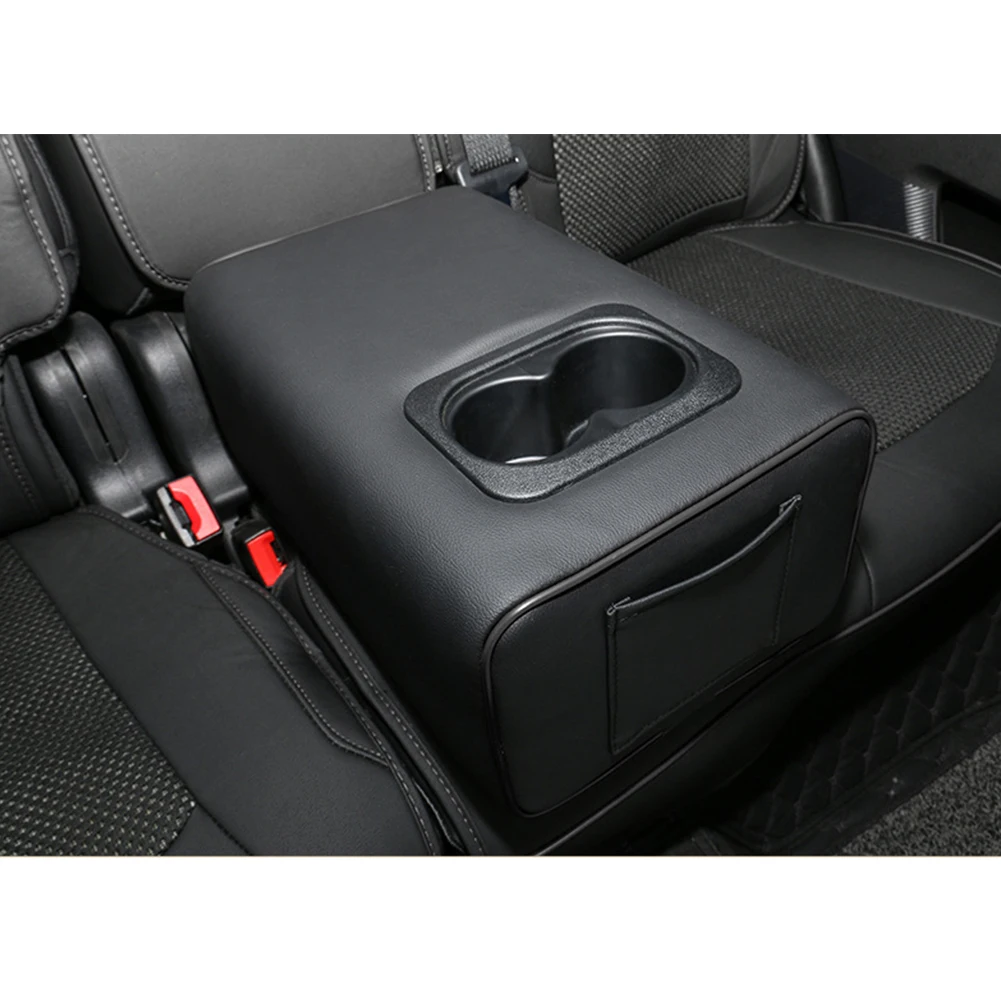 Bracciolo Auto Universale In Pelle | Con Portabicchieri | Nero | Per Sedile Posteriore - Foto 7