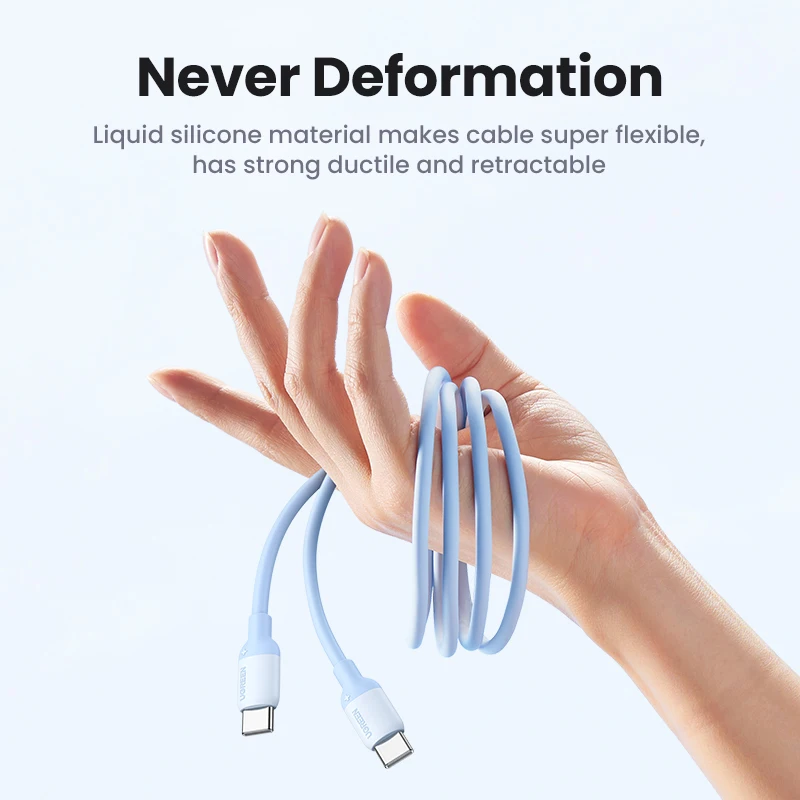 UGREEN 60W USB C To Type C Cable PD Fast Charging Charger Cable For Macbook Xiaomi Samsung POCO Liquid Silicone USB Cable