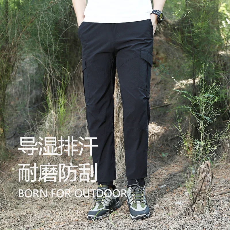 7XL Mens Quick Dry Stretch Cargo Pants Plus Size Waterproof Multi-pockets Overalls Trousers Outdoor Hiking Climbing Sports Pants
