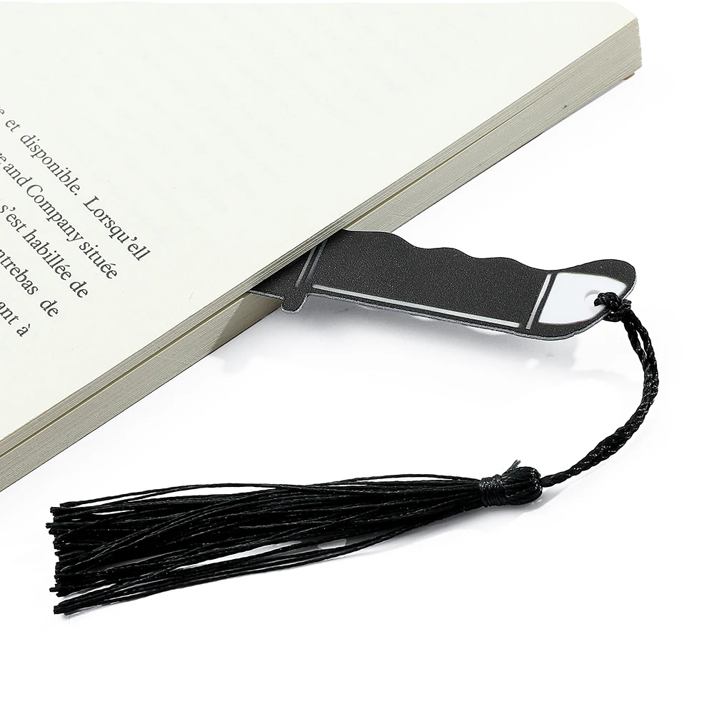 Acrylic Ghost Bookmark with Black Tassel For Horror Movie Lovers Read Marker Gift for Book Lovers Office Stationery 1pcs