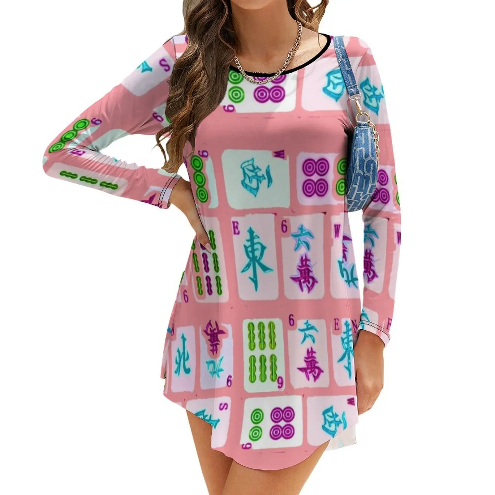 

Pretty in Pink Long-Sleeve Dress dress women elegant luxury long sleeve dress long women summer