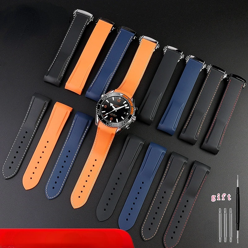 Curved End Rubber Watch Band - Silicone Strap Watch Accessories