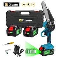 Gisam Battery Electric Chainsaw 6Inch Rechargeable Woodworking Saw Handheld Pruning Logging Saw Garden Power Tool for Makita 18V 1