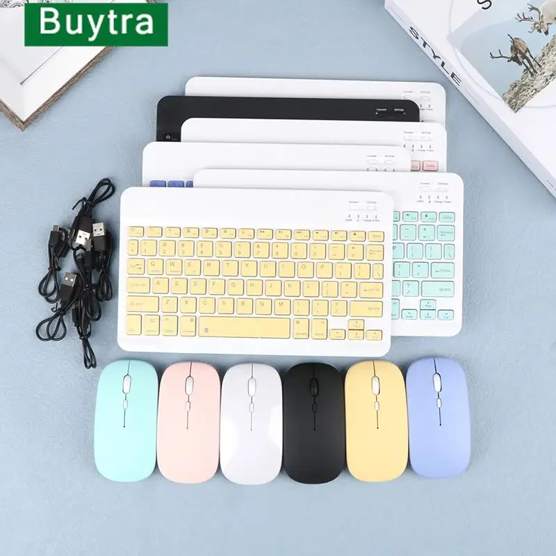 Mini clavier et souris sans fil Bluetooth ultra-mince sans fil, fournitures  de bureau pour tablette Android Windows IOS|noir