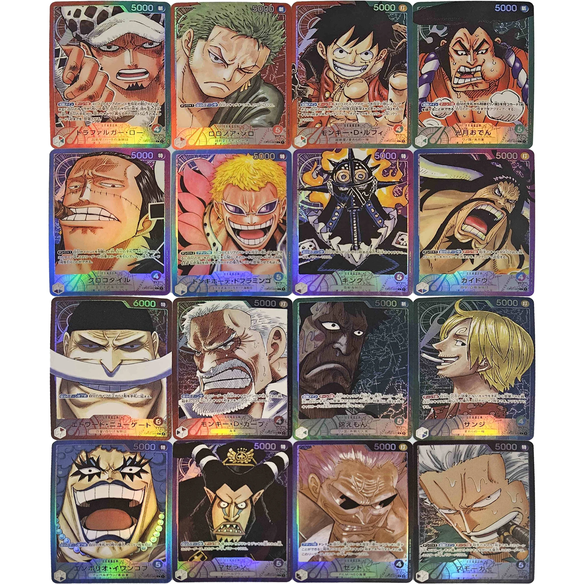 4 Style One Piece Luffy Zoro Nami Hancock Shanks Color Flash Card OP01 Classic Anime Game Collection Cards Diy Gift Toy
