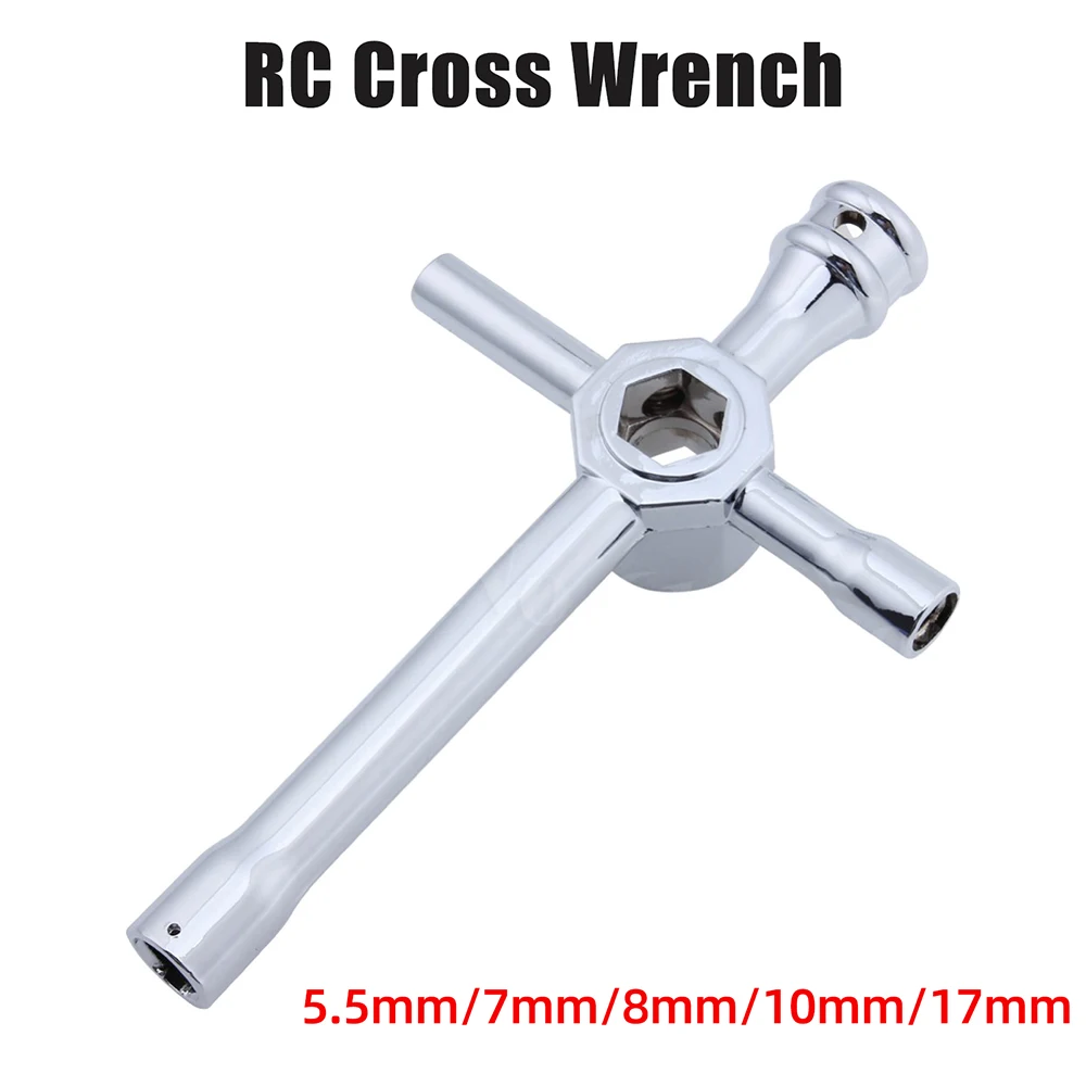 RC 80129 Parts 5.5mm 7mm 8mm 10mm 12.5mm 17mm Large Cross Wrench Hex Socket for 1/10 Nitro Electronic Car Repair Tool | Игрушки и хобби