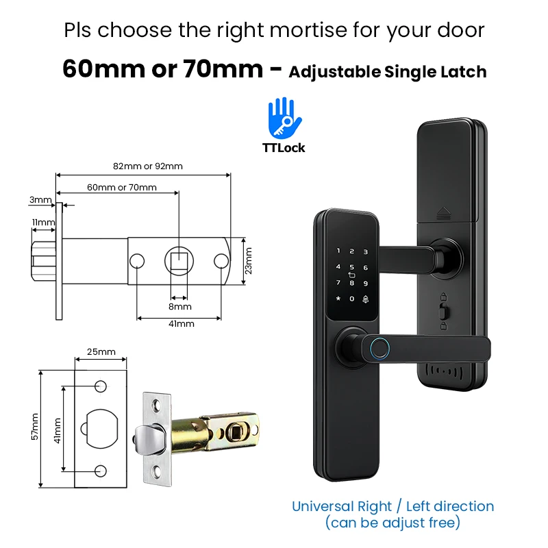 Bluetooth TTLock App fingerprint lock smart lock touchscreen electronic digital lock for home