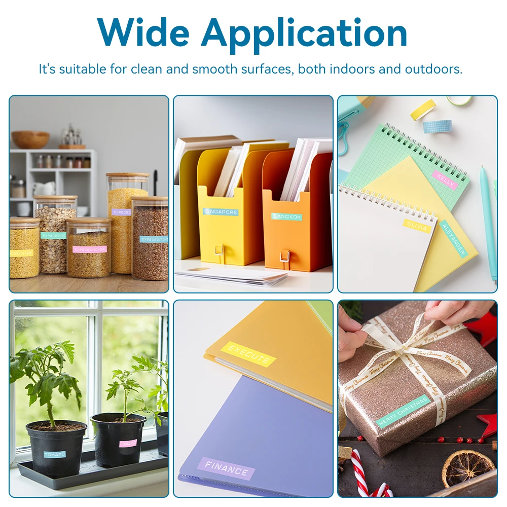 5 팩 혼합 색상 3D 엠보싱 PVC 라벨 테이프 9mm 호환 Dymo 수동 라벨 메이커 Motex E101 1610 1880 12965 라벨 프린터