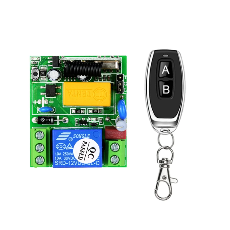 

AC 220V 1 ch wireless remote control lighting switch receiver transmitter fan/light RF 10A relay 433mhz