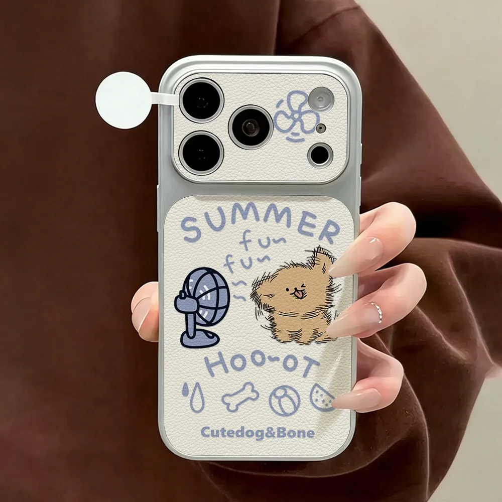 Adorable Kawaii Kitty Leather Phone Case - Cute Cartoon Cat Design, Protective Cover