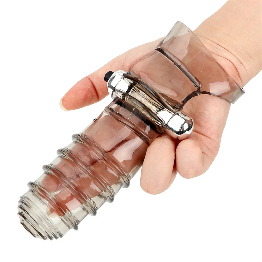 Vibrator Thick Condom Finger Sleeve Clitoris Stimulator G-Spot Massage Vibrators Adult Sex Toy For Women Sex Shop