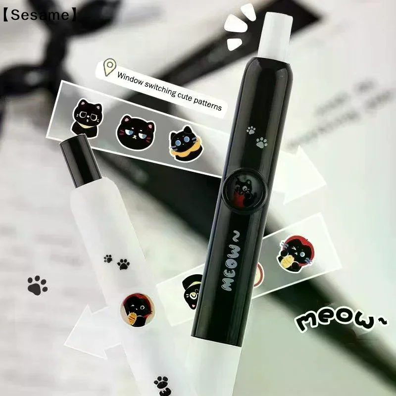개폐식 고양이 발 펜 검정 잉크 0.5mm 카와이 스타일 부드러운 필기감 학교 사무용품 선물
