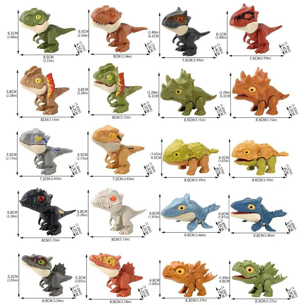 Jurassic Dinosaur Park Finger-biting Toys Snap Squad Tyrannosaurus Dino Mini Action Figure Model Fidget Toys for Children Kid 5