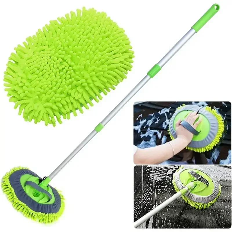 Car Cleaning Brush Telescopic Long Handle Cleaning Care Details Adjustable Super Absorbent Car Washing Mop Window Wash Tool