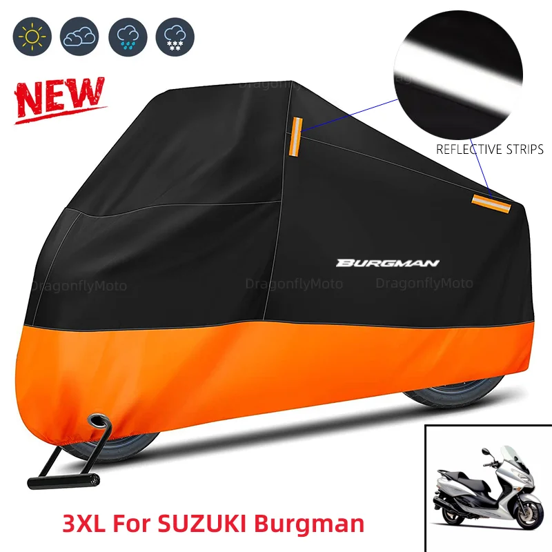 

For SUZUKI Burgman 400 650 125 AN400 AN650 AN SKYWAVE 400 Motorcycle Cover Waterproof Outdoor Scooter UV Protector Dust Rain