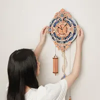 Robotime 3D Wooden Puzzle Gift for Kids Adults Mechanical Design DIY Wall Quartz Clock Crafts Hobbies Gift Room Decoration LC701 2