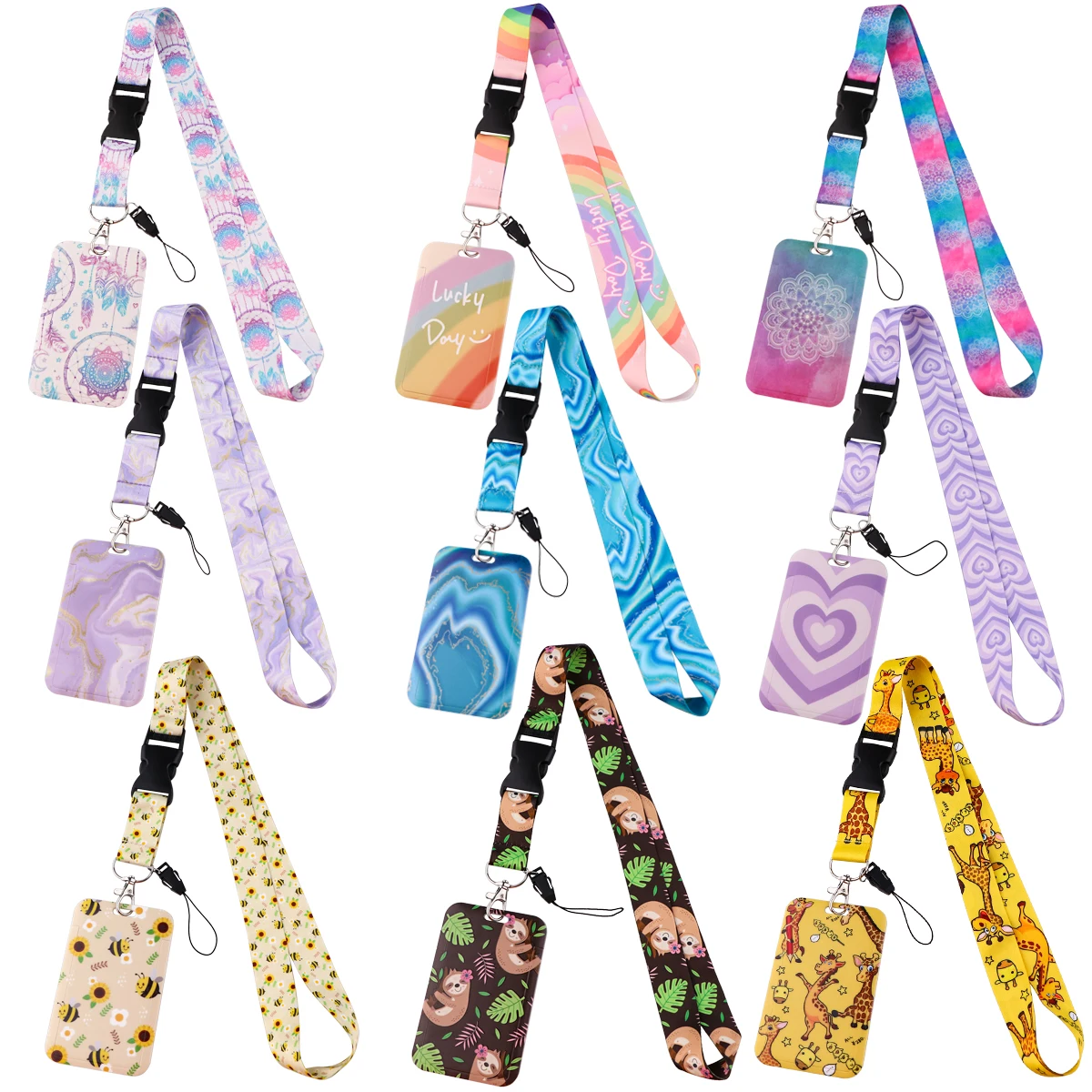 Marble Printing Lanyards for Keys Neck Strap ID Card Gym Cell Phone Straps USB Badge Holder DIY Hang Rope Neckband Accessories small leaves neck strap lanyards for keys id card gym cell phone straps usb badge holder diy phone hanging rope flowers lanyard