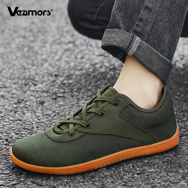Running Shoes Mens Barefoot Shoes Minimalist Cross-Trainer Shoes Wide Toe Casual Sports Walking Zero Drop Sole Trail Running Sneakers