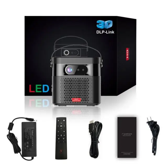 

DLP смарт-проектор K5 960*540P, 300ANSI, 15600 мАч, батарея, Портативный BT 9,0