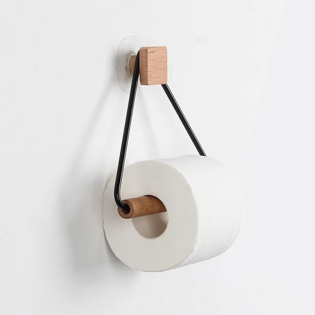 Dispensador de toallas de papel higiénico, soporte de rollo de papel de  madera para baño, soporte de papel de contacto, estante de almacenamiento  para el hogar - AliExpress