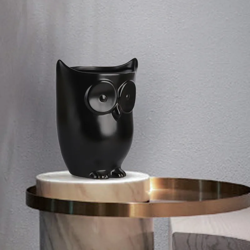 

Owl Flower Vase Ceramic Ornaments Wholesale Creative Pure Handicraft Manufacturers Light Luxury Gifts Home Decoration