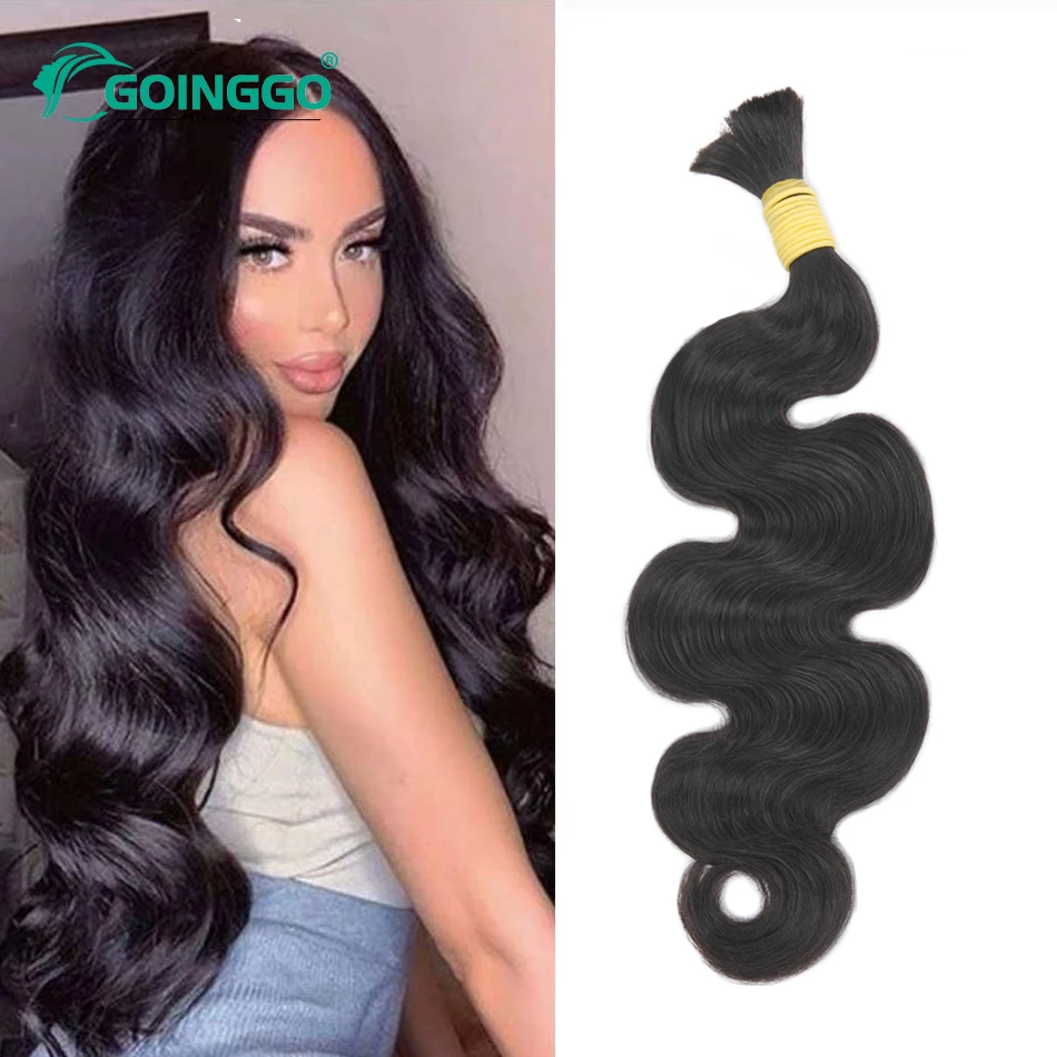 Brazilian Body Wave Bulk Human Hair For Braiding Natural Color Hair Extension No Weft Remy Human Weaving 1Pc 14-24Inch