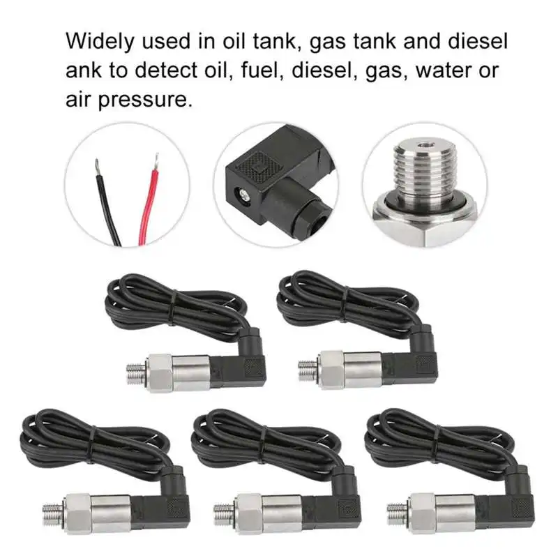 G1/4" Silicon Pressure Transmitter Transducer for Water Gas Oil 4-20mA Output 0-1.6MPA Transducer Pressure
